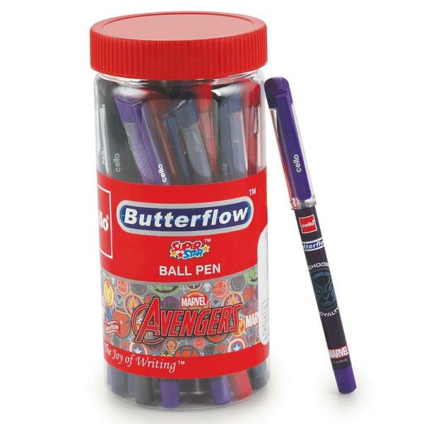 Bic Cello Avengers Butterflow Ballpoint Pen (Jar of 25) JioMart