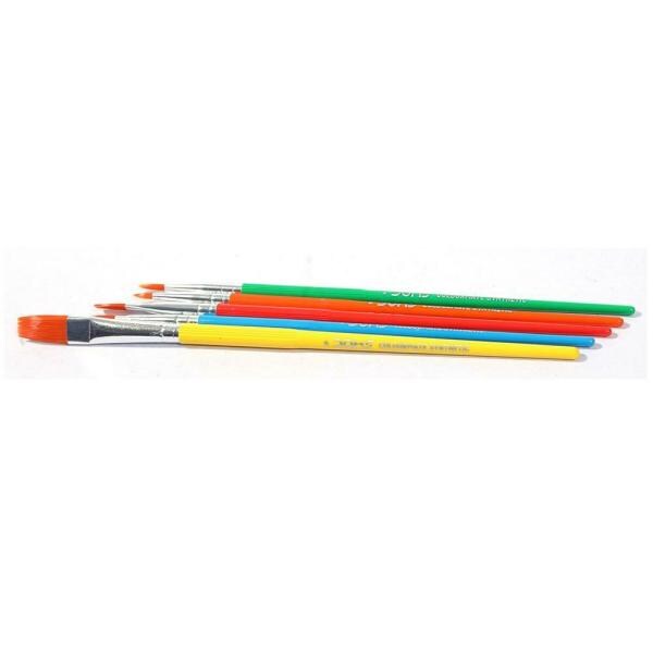 Doms Colourmate Synthetic Flat and Round Paint Brush Set (Pack of 5