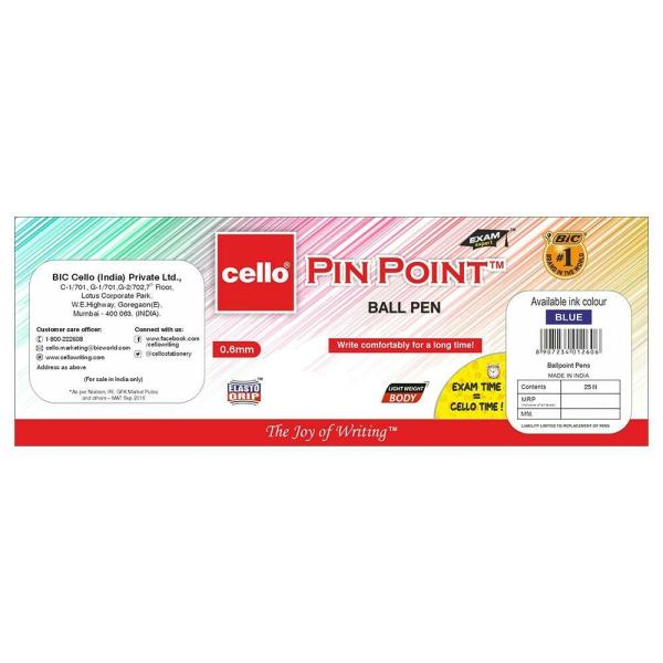 Bic Cello Pinpoint Blue Ballpoint Pen (Jar of 25) JioMart
