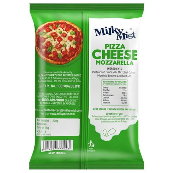 Milky Mist Mozzarella Shredded Pizza Cheese 200 g (Pack) JioMart