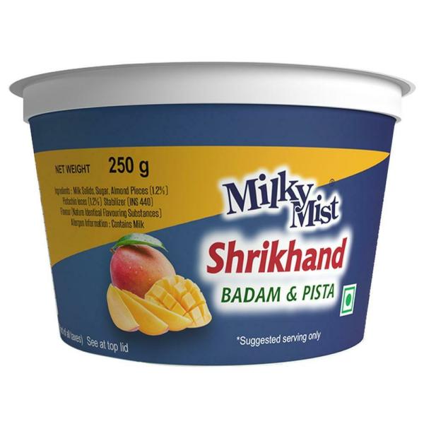 Milky Mist Badam And Pista Shrikhand 250 g (Cup) JioMart