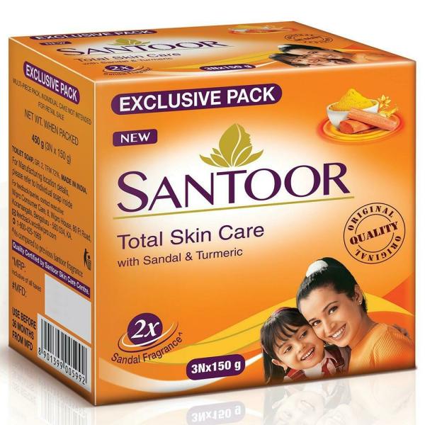 Santoor Sandal & Turmeric Soap 150 g (Pack of 3) JioMart