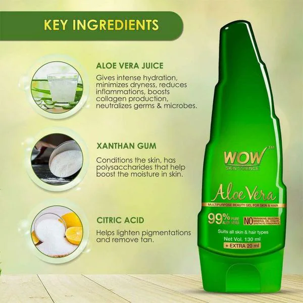 WOW Skin Science Aloe Vera Gel 130 ml + 20 ml JioMart