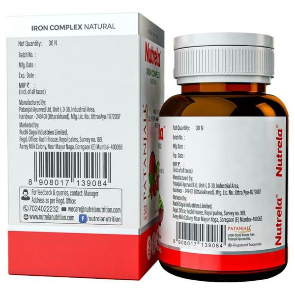 Patanjali Nutrela Iron Complex Natural Capsules 30 Nos JioMart