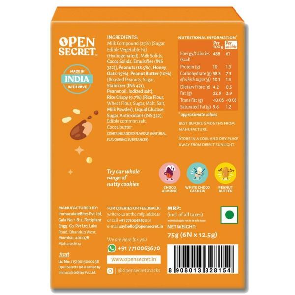 Open Secret Peanut Butter Nutty Cookies 75 g JioMart