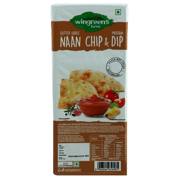 Wingreens Farms Butter Garlic Naan Chip & Makhani Dip 70 g JioMart