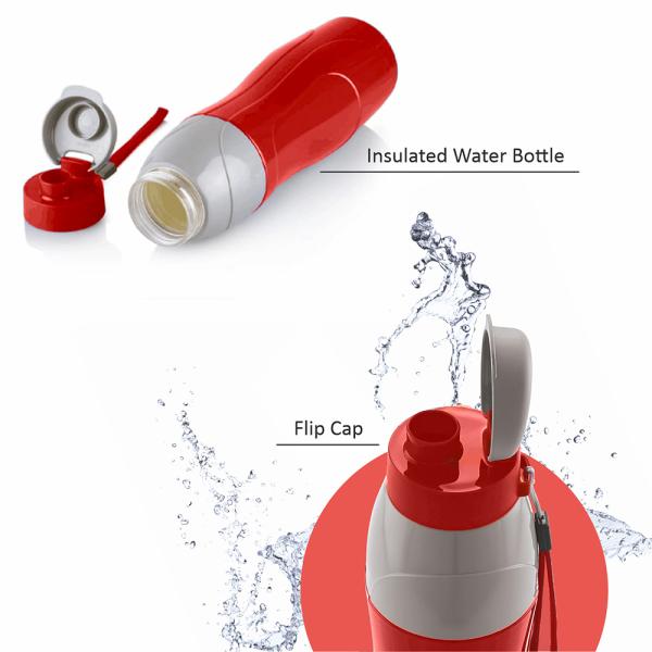Cello Puro Classic Red Plastic Insulated Water Bottle Bottle 900 ml