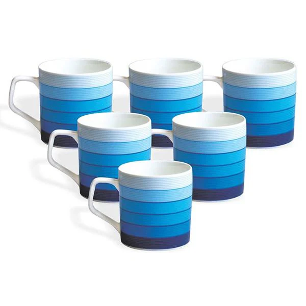 Clay Craft Director Blue Ceramic Coffee Mug 180 ml (Set of 6) JioMart