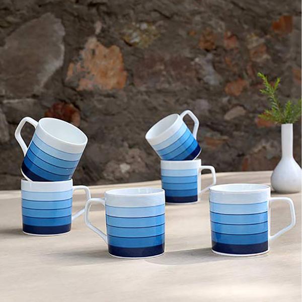 Clay Craft Director Blue Ceramic Coffee Mug 180 ml (Set of 6) JioMart
