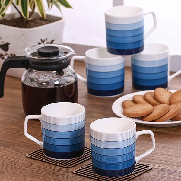Clay Craft Director Blue Ceramic Coffee Mug 180 ml (Set of 6) JioMart