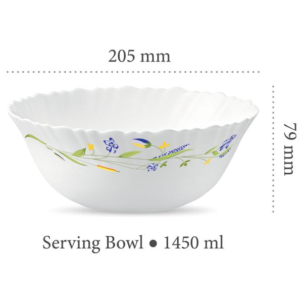 La Opala Classique Morning Glory Opalware Serving Bowl 1450 ml JioMart