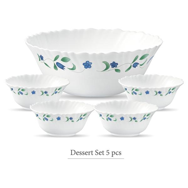La Opala Classique Juniper Blue Opalware Dessert Bowl Set 850+ 200 ml