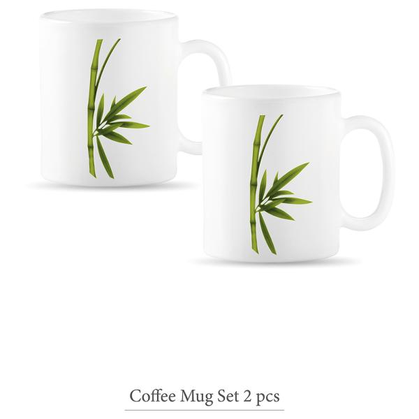 La Opala Diva Opalware Cylindrical Medium Coffee Mug 250 ml (Set of 2