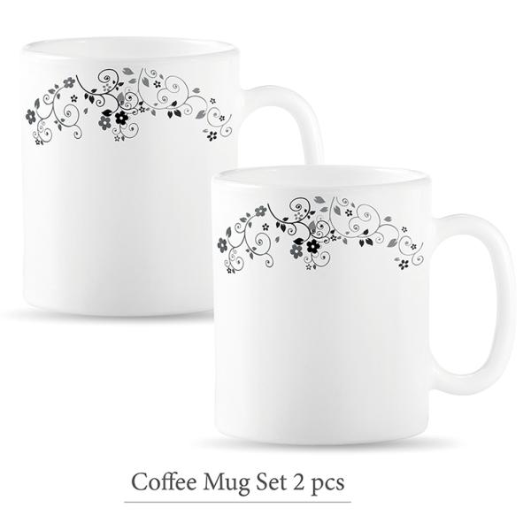 La Opala Diva Mystrio Black Opalware Coffee Mug 250 ml (Set of 2) JioMart