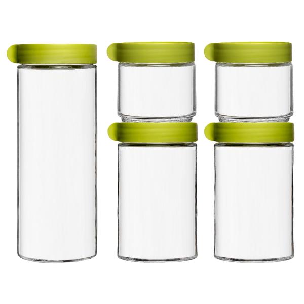 Manila Green Jar Set with Lid (5 pcs) JioMart