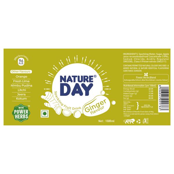 Nature Day Sparkling Fruit Drink Ginger 1.5 L JioMart