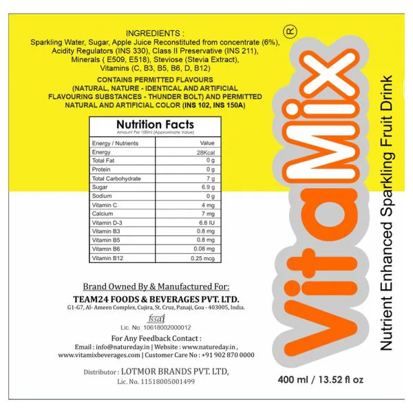 Vitamix Nutrient Enhanced Sparkling Fruit Drink Thunder Bolt 400 ml