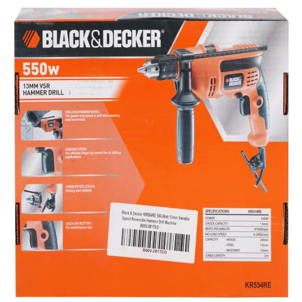 Black and Decker Hammer Drill 550 W (KR554REIN) JioMart
