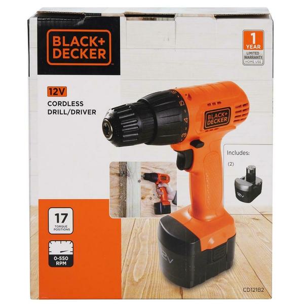Black and Decker Cordless Drill/Driver with 2 Batteries 12V JioMart
