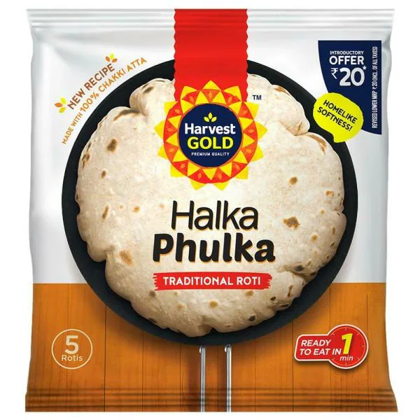 Harvest Gold Halka Phulka Traditional Ready To Eat Roti 150 g (Pack of