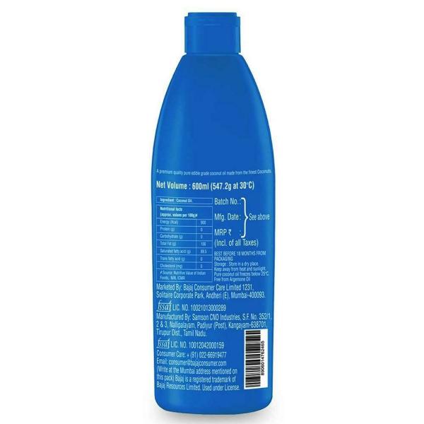 Bajaj 100 Pure Coconut Oil 600 ml JioMart