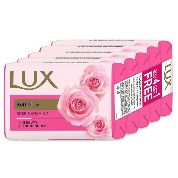 Lux Rose & Vitamin E Soft Glow Skin Soap Bar 150 g (Buy 4 Get 1 Free