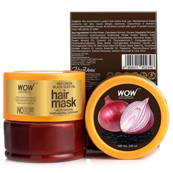 WOW Skin Science Red Onion Black Seed Oil Hair Mask 200 ml - JioMart
