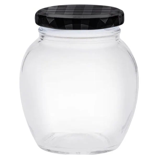 Yera Transparent Glass Jar with Printed Lid 375 ml (Set of 3) JioMart