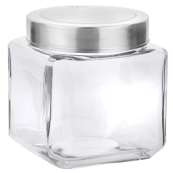 Yera See Through Square Glass Jar with Steel Lid 320 ml (3 pcs) JioMart