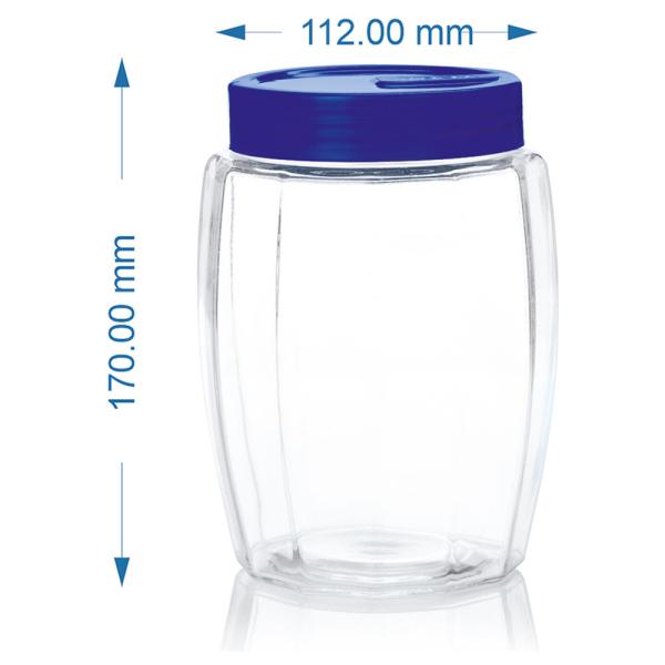Yera Glass Jar with Blue Lid 1090 ml (Set of 2) JioMart