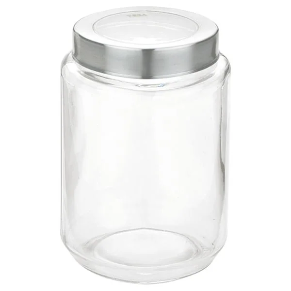 Yera Round Glass Jar with Stainless Steel Lid 1100 ml JioMart