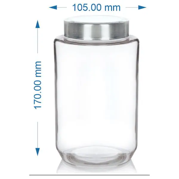 Yera Round Glass Jar with Stainless Steel Lid 1100 ml JioMart