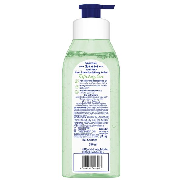 Nivea Refreshing Care Fresh & Healthy Aloe Vera Gel Body Lotion 390 ml JioMart