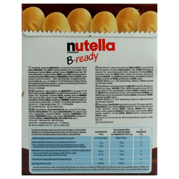 Nutella Ferrero BReady Bar 132 g JioMart