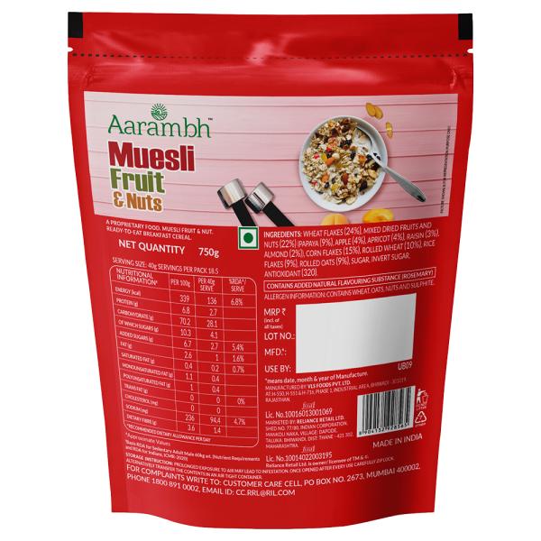 Aarambh Muesli Fruit and Nuts 750 g JioMart
