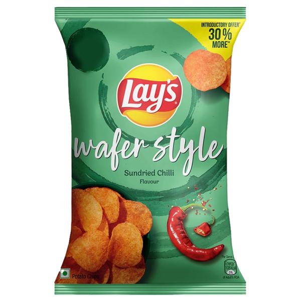 Lay's Wafer Style Sundried Chilli Flavour Potato Chips 52 g JioMart
