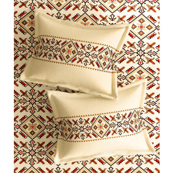 Home Expressions USA Brown Indian Polycotton Double Bedsheet with 2