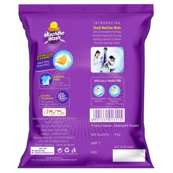 Ghadi Lavender Machine Wash Detergent Powder 4 kg JioMart