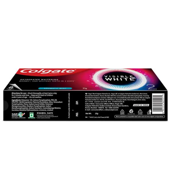 Colgate Visible White O2 Aromatic Mint Toothpaste 25 g JioMart