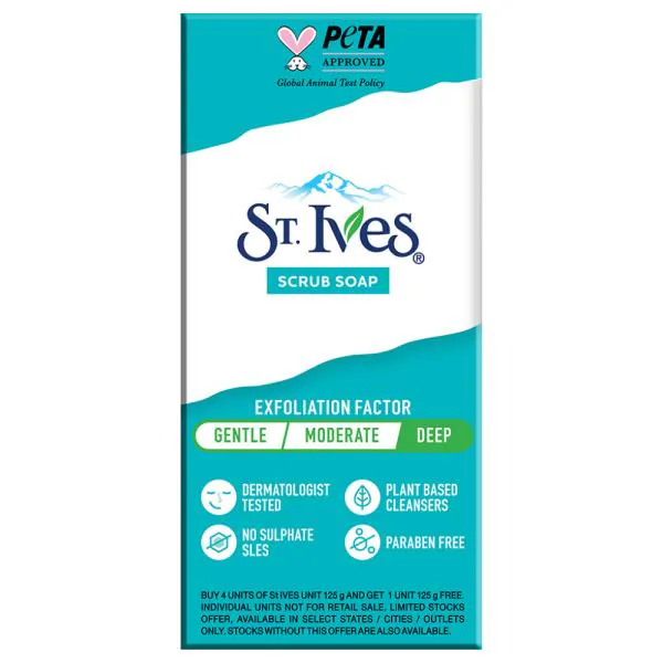 St. Ives Coconut Water, Aloe & Walnut Bath Scrub Soap 125 g (Buy 4 Get