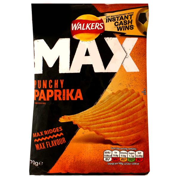 Walkers Max Punchy Paprika Potato Chips 70 g JioMart