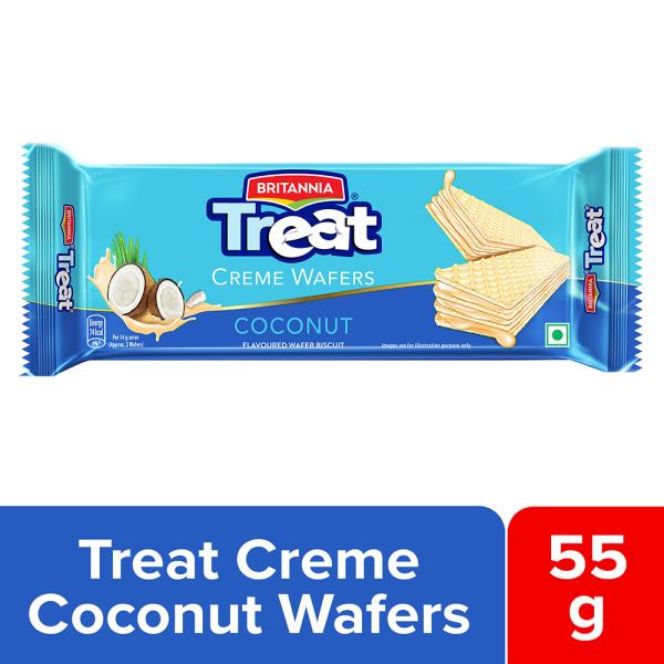 Britannia Treat Coconut Creme Wafers Biscuit 55 g JioMart