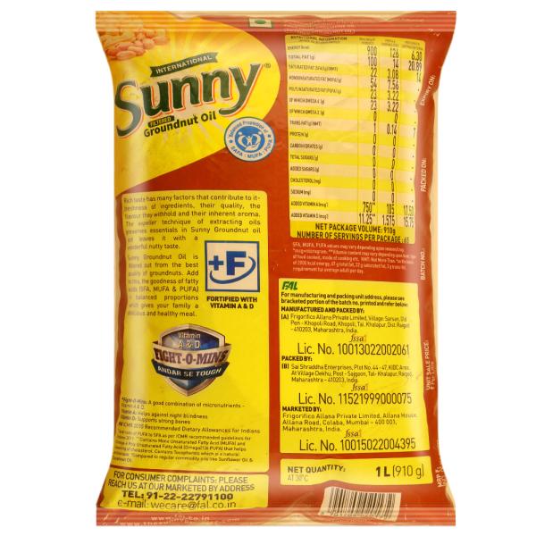 Sunny Filtered Groundnut Oil 1 L JioMart
