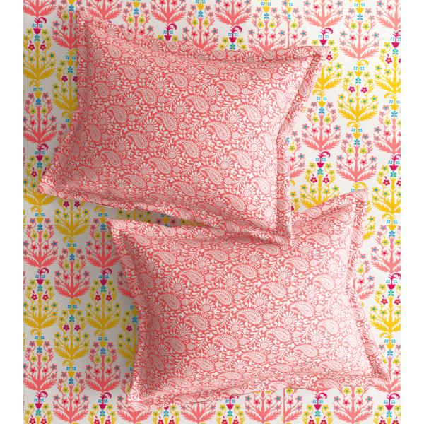 Home Expressions USA Peach Indian Cotton Double Bedsheet with 2 Pillow