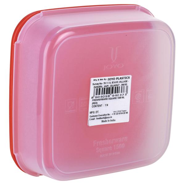 Joyo Freshware Red Square Plastic Container 1500 ml JioMart