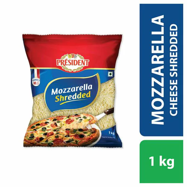 President Mozzarella Shredded Cheese 1 kg (Pack) JioMart