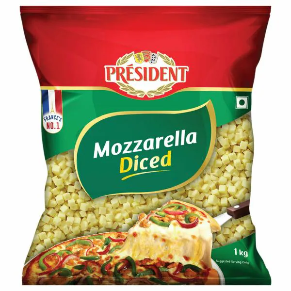 President Mozzarella Diced Cheese 1 kg (Pack) JioMart