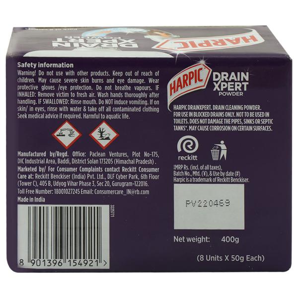 Harpic Drain Xpert Powder 50 g (Pack of 8) JioMart