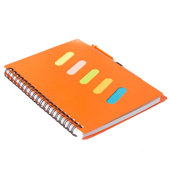 Sonic Orange Notepad With Sticky Notes and Pen JioMart