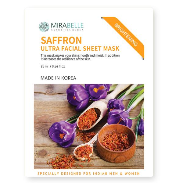Mirabelle Korea Saffron Ultra Facial Sheet Mask 25 ml Mahabhoj Palace
